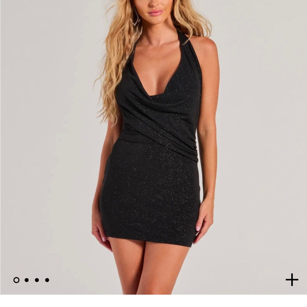Elegant Black Halter Dress
